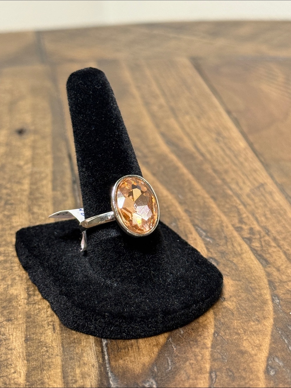 Peach Crystal Oval Cocktail Ring - Women Jewelry